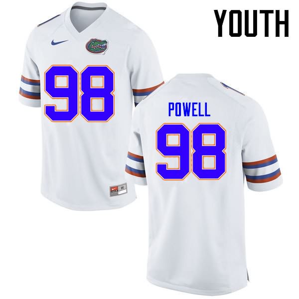 NCAA Florida Gators Jorge Powell Youth #98 Nike White Stitched Authentic College Football Jersey RQF8664WX